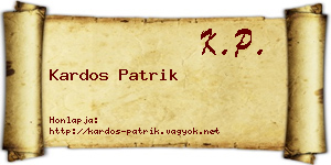 Kardos Patrik névjegykártya